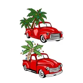 Christmas Palm Tree Truck SVG Cuttable Designs