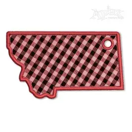 Montana State Gift Tag ITH Embroidery Design