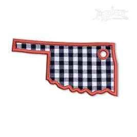 Oklahoma State Gift Tag ITH Embroidery Design