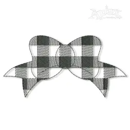 Buffalo Plaid Bow Embroidery Design