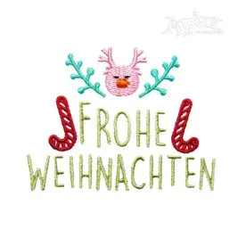 Frohe Weihnachten Embroidery Design