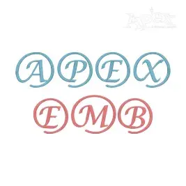 Circle Ends Alphabet Embroidery Font