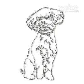 Bichon Frise Dog Run Stitch #1 Embroidery Design