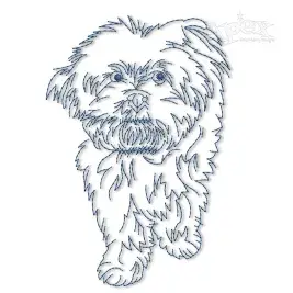 Bichon Frise Dog Run Stitch #2 Embroidery Design