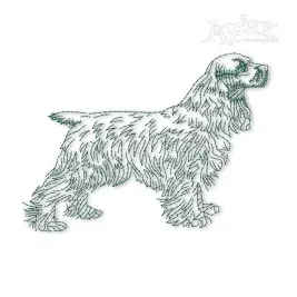 Cocker Spaniel Dog Run Stitch Embroidery Design