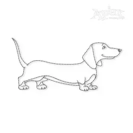 Dachshund Dog Run Stitch Embroidery Design