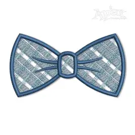 Tartan Plaid Bow Tie Embroidery Design