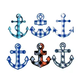 Plaid Pattern Anchor SVG Cuttable Designs