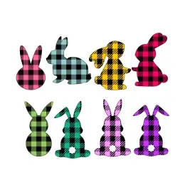 Buffalo Plaid Pattern Bunny SVG Cuttable Designs