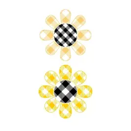 Plaid Pattern Daisy Flower SVG Cuttable Designs
