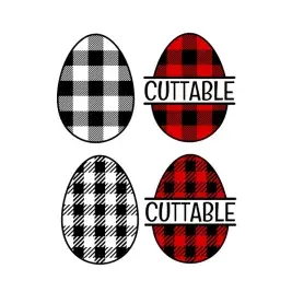 Plaid Pattern Easter Egg SVG Cuttable Designs