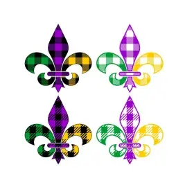 Plaid Pattern Fleur-de-lis SVG Cuttable Designs