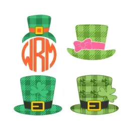 Plaid Clover Pattern Leprechaun Hat SVG Cuttable Designs