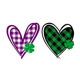 Plaid Pattern Heart Clover Shamrock SVG Cuttable Designs