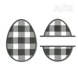 Plaid Easter Egg Embroidery Design and Split Frame