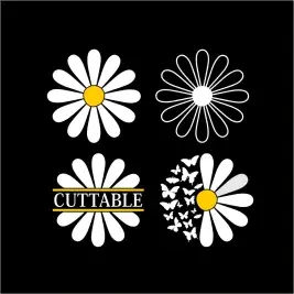 Daisy Butterfly SVG Cuttable Designs