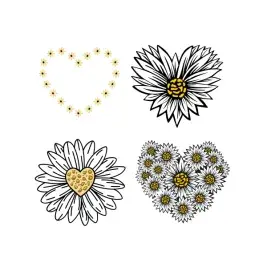 Daisy Hearts SVG Cuttable Designs