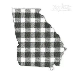 Plaid Georgia State Embroidery Design