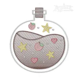 Peach Magic Potion Sketch Embroidery Design