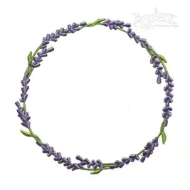 Lavender Circle Wreath Embroidery Design
