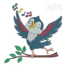 Singing Bird Embroidery Design