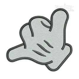 Cartoon Shaka Sign Hand Embroidery Design