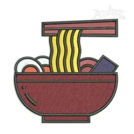 Ramen Bowl Embroidery Design