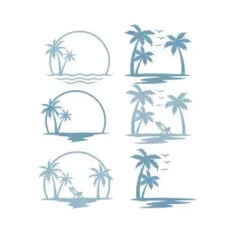 Summer Palm Trees Beach Pack SVG Cuttable Designs