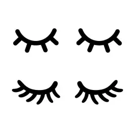 Sleepy Closed Eyes Eyelashes SVG Cuttable Designs