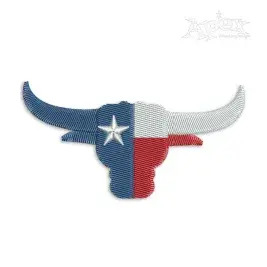 Texas Flag Longhorn Embroidery Design