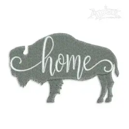 Bison Silhouette Home Embroidery Design