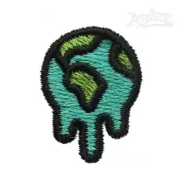 Melting Globe Global Warming Embroidery Design