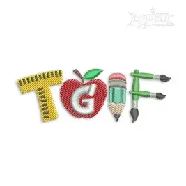 TGIF School Supplies Embroidery Design