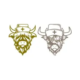 Highland Cow Nurse SVG Cuttable Designs