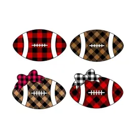 Buffalo Plaid Football Pack SVG Cuttable Designs
