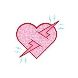 Leopard Lightning Heart SVG Cuttable Designs