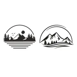 Mountains Forest Scene SVG Cuttable Designs