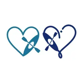Kayak Rowing Heart Love SVG