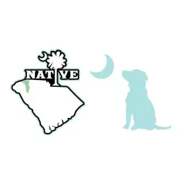 South Carolina State SVG Native SC Dog Moon