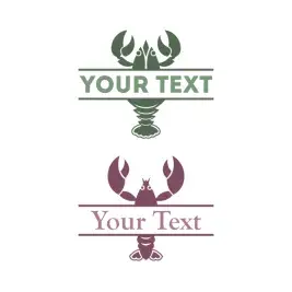 Lobster Crawfish Crawdad Split Frame SVG Cuttable Design