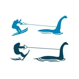Bigfoot Waterski Loch Ness Monster SVG