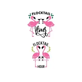 Flocktail Hour SVG Cocktail Flamingoes