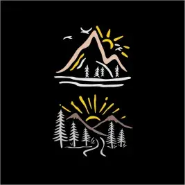 Mountain Scene SVG Forest