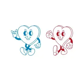 Retro Heart Character SVG