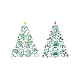 Shar-Pei Dog Christmas Tree SVG