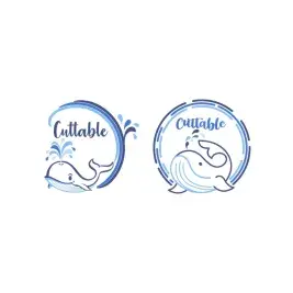 Whale Wave Frame SVG