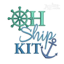 Oh Ship Kit Nautical Rose Wheel and Anchor Embroidery Design