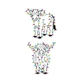 Christmas Highland Cow SVG Vector