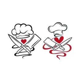 Cross Knifes Chef Heart SVG Cuttable Design