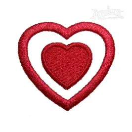 Double Heart Machine Embroidery Design